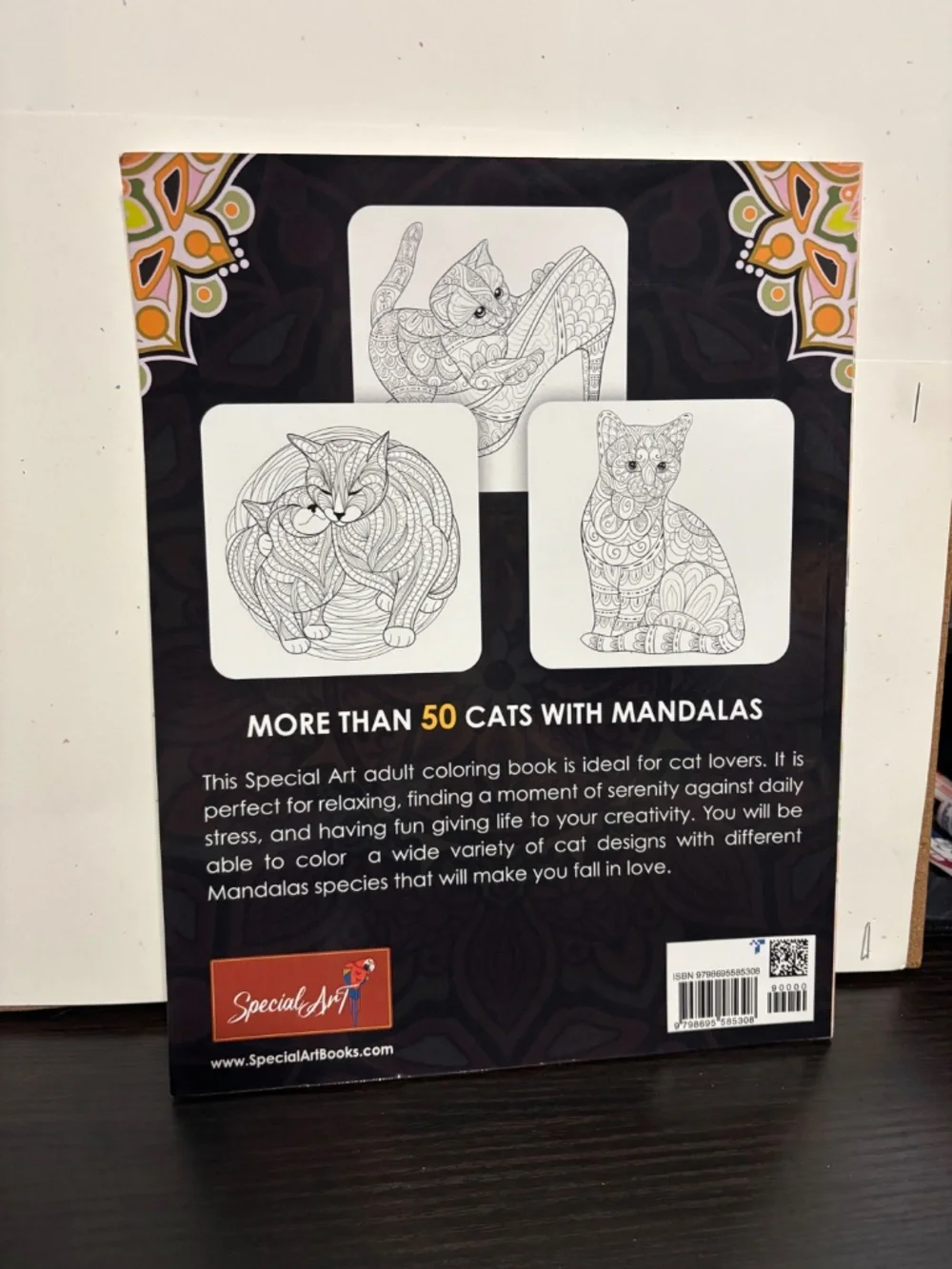 Cats with Mandalas Coloring Book